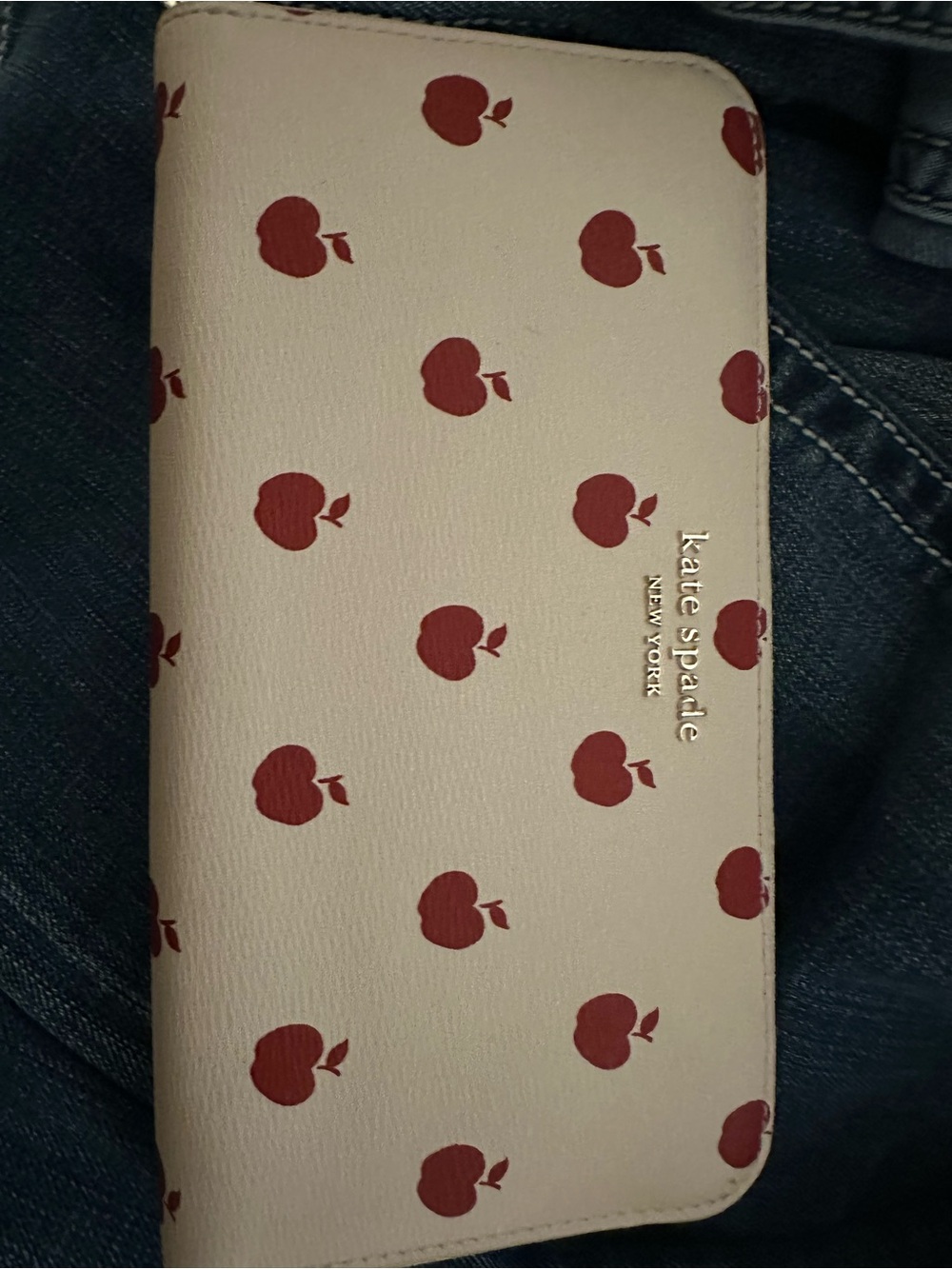 kate spade Wallet  with Red Apple Motif